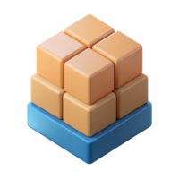 distinguished rustic Stacked cubes, isometric view, flat color. Minimal, with Scalable Design. 8K png