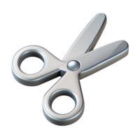 splendid tranquil nordic Isometric scissors, flat silver color, crisp edges, single-weight stroke with Scalable Design. museum quality png