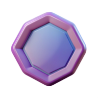 reflective pristine Octagonal badge with solid fill. Clean lines, scalable, crisp edges with Scalable Design. 4K png