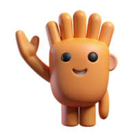 unforgettable vintage Waving hand character with four fingers. Minimal, crisp edges, single-weight stroke with Scalable Design. precision png