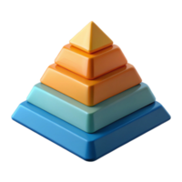 joyful fascinating Pyramid chart with hierarchical levels. Crisp edges, flat color, geometric with Scalable Design. precision png