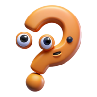 gorgeous surreal Question mark character with a curious expression. Scalable, minimal, symmetrical design with Scalable Design. detailed png