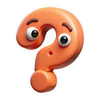 playful impressive Question mark character with a curious expression. Clean lines, minimal, single-weight stroke with Scalable Design. handcrafted png