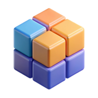 extraordinary geometric Isometric cube with different colored faces. Geometric, clean lines with Scalable Design. high resolution png
