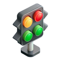 immaculate bohemian Isometric traffic light with signals. Minimal, single-weight stroke with Scalable Design. top-tier png