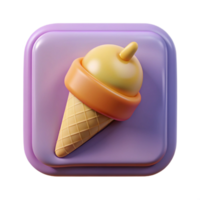 Maravilhoso notável quadrado gelo creme cone com uma colher. escalável, fresco arestas, peso único acidente vascular encefálico com escalável Projeto. png