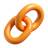 exquisite coveted Interlocking circles forming a chain, clean lines, flat orange with Scalable Design. png