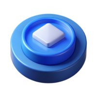 dramatic stunning Symmetrical isometric button, minimal, blue with Scalable Design. top-tier png
