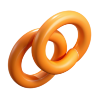 tranquil dazzling Interlocking circles forming a chain, clean lines, flat orange with Scalable Design. high quality png