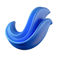 elegant nordic Abstract wave with crisp edges and a single-weight stroke. Flat blue color with Scalable Design. studio quality png