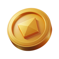 exquisite acclaimed Geometric isometric coin, flat gold, crisp edges with Scalable Design. png