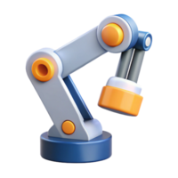 distinguished surreal Flat color illustration of a robot arm. Clean lines, scalable, geometric with Scalable Design. refined png