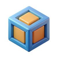 impressive dreamy art deco Isometric cube with three visible faces. Clean lines, flat color, geometric with Scalable Design. ultra HD png