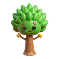 picturesque minimalist Tree character with a circular crown and straight trunk. Clean lines, flat color, symmetrical with Scalable Design. expertly shot png