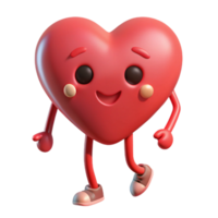 mesmerizing futuristic Heart-shaped character with tiny legs. Flat color, crisp edges, minimal with Scalable Design. ultra HD png