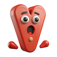 ethereal sumptuous Exclamation mark character with a surprised expression. Clean lines, flat color, crisp edges with Scalable Design. high quality png