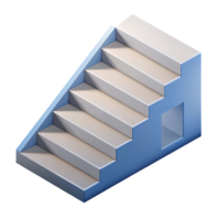 dreamy vibrant Isometric view of a staircase. Minimal design, crisp edges, flat color with Scalable Design. original png