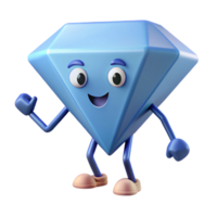 dreamy dazzling Diamond-shaped character with two short legs. Flat color, crisp edges, symmetrical with Scalable Design. impeccable png