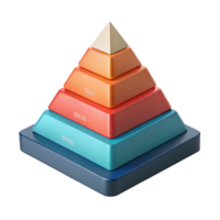 reflective exquisite Pyramid chart with hierarchical levels. Crisp edges, flat color, geometric with Scalable Design. sharp png