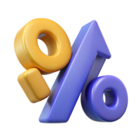 gorgeous dramatic contemporary Percentage sign with upward arrow. Crisp edges, single-weight stroke, with Scalable Design. original png