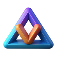 immaculate exceptional Abstract logo with three interconnected triangles. Crisp edges, geometric, symmetrical with Scalable Design. png
