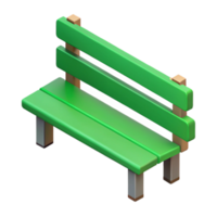passionate picturesque Minimal isometric park bench, single-weight stroke, green with Scalable Design. premium png