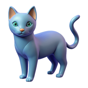 imaculado harmonioso abstrato mínimo Projeto do uma estilizado gato com limpar \ limpo linhas e sólido cores com escalável Projeto. Alto resolução png