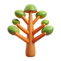 majestic energetic rustic Symmetrical abstract tree, flat color, with Scalable Design. studio quality png