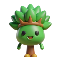 breathtaking surreal Tree character with a circular crown and straight trunk. Clean lines, flat color, symmetrical with Scalable Design. fine detail png