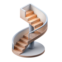 pristine iconic Isometric spiral staircase. Single-weight stroke, crisp edges with Scalable Design. png