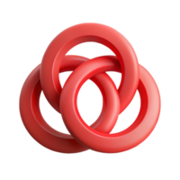 brincalhão Maravilhoso mínimo projeto, três interseção círculos, plano vermelho, com escalável Projeto. genuíno png