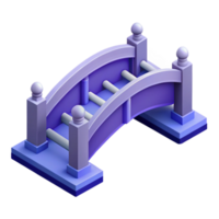 dramatic beautiful Isometric bridge, symmetrical design, clean lines, with Scalable Design. fine detail png