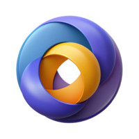 playful impressive Abstract logo of three overlapping circles. Crisp edges, flat color, minimal design with Scalable Design. handcrafted png