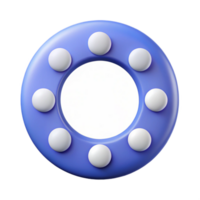 picturesque dynamic artistic Circular character with three equally spaced dots. Clean lines, symmetrical, minimal design with Scalable Design. crisp png