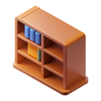 bold stunning Scalable isometric bookshelf, sharp edges, brown with Scalable Design. luxury png
