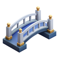 mysterious wonderful Isometric bridge, symmetrical design, clean lines, with Scalable Design. genuine png