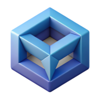 glorious coastal Isometric abstract geometric shape. Minimal, symmetrical with Scalable Design. crisp png
