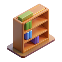 magnificent tropical Scalable isometric bookshelf, sharp edges, brown with Scalable Design. handcrafted png