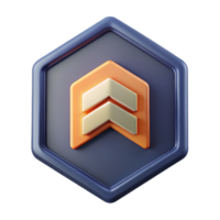 elegant unparalleled Pentagon badge with a stylized arrow. Clean lines, single-weight stroke with Scalable Design. png