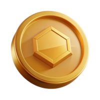 hypnotic joyful victorian Geometric isometric coin, flat gold, crisp edges with Scalable Design. professional png