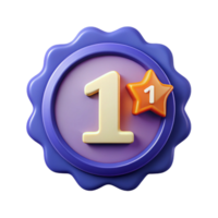 dazzling surreal Number one badge inside a circle. Clean lines, minimal design, with Scalable Design. fine detail png