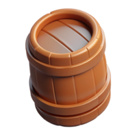 calm majestic Minimal isometric barrel, single-weight stroke, brown with Scalable Design. crisp png