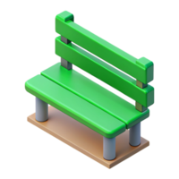 fascinating art deco Minimal isometric park bench, single-weight stroke, green with Scalable Design. elite png