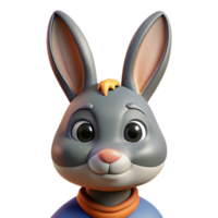melancholic gorgeous Clean lines forming a stylized portrait of a rabbit with Scalable Design. detailed png