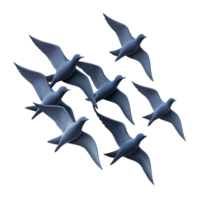 distinguished abstract Silhouette of a flying bird flock. Crisp edges, flat color, with Scalable Design. impeccable png