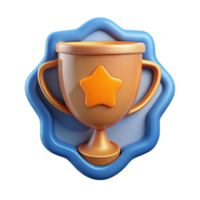 energetic fascinating Trophy badge with simple shape. Crisp edges, flat color, with Scalable Design. studio quality png