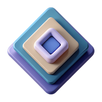 degno di nota quintessenza astratto composizione di tre concentrico piazze. piatto colore, pulito linee, con scalabile design. png