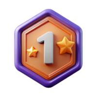 magnificent industrial Pentagon badge with a number one. Flat color, crisp edges, with Scalable Design. artisan png