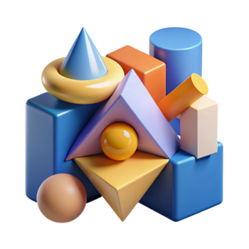 elegante aclamado abstrato arranjo do geométrico formas, limpar \ limpo linhas, plano cor. fresco arestas com escalável Projeto. png