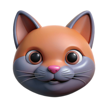 enérgico glorioso uma estilizado gato face com aguçado ouvidos. fresco arestas, peso único AVC. plano cor com escalável Projeto. Alto resolução png